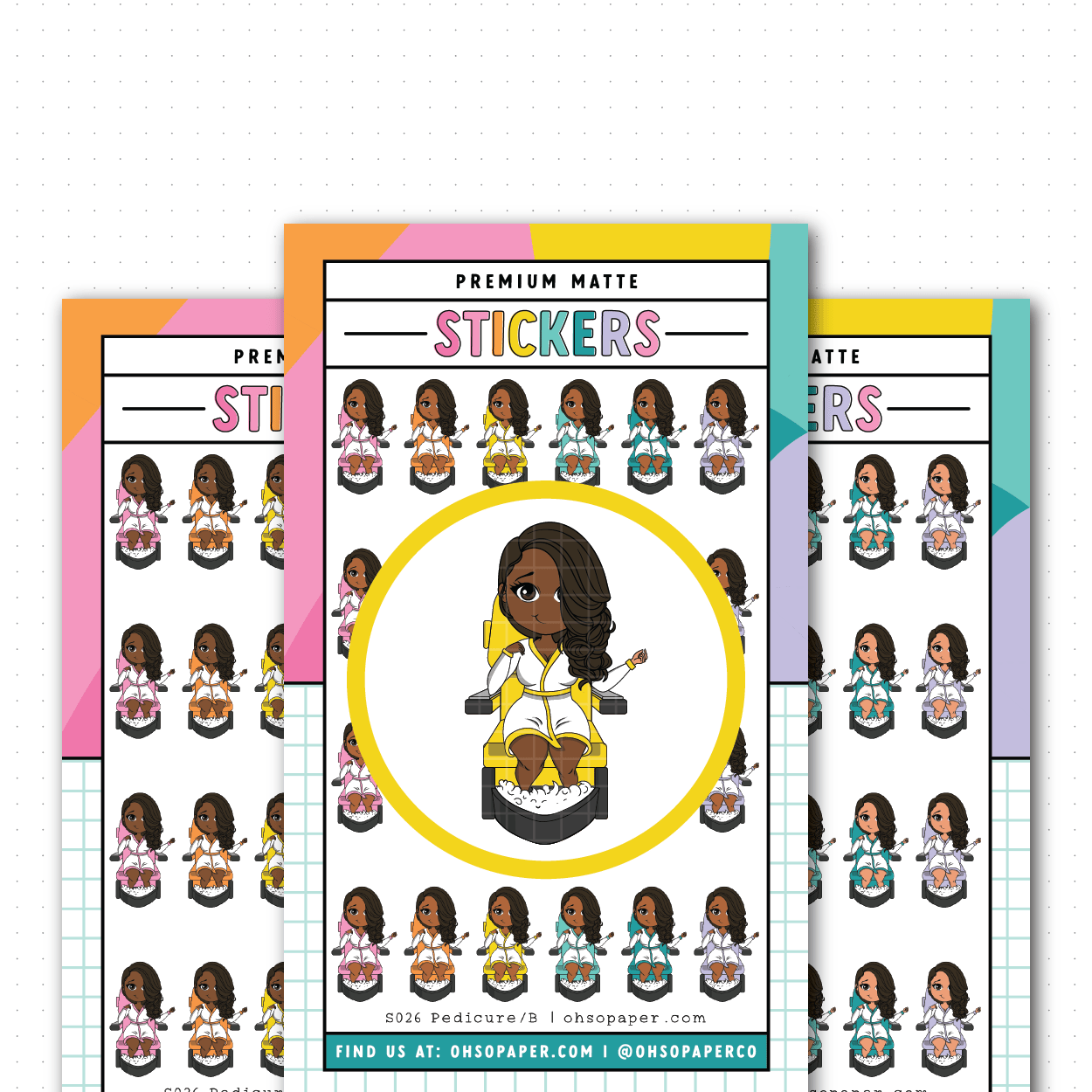 S026 - Mini Friend® Pedicure Planner Stickers - ohsopaper