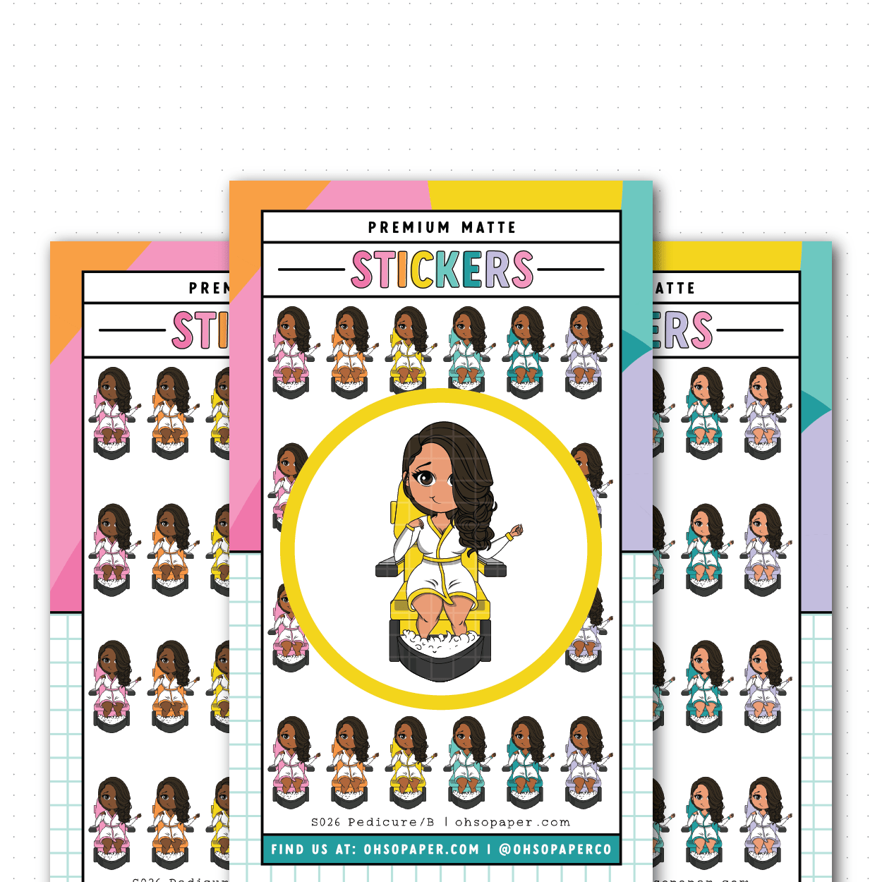 S026 - Mini Friend® Pedicure Planner Stickers - ohsopaper