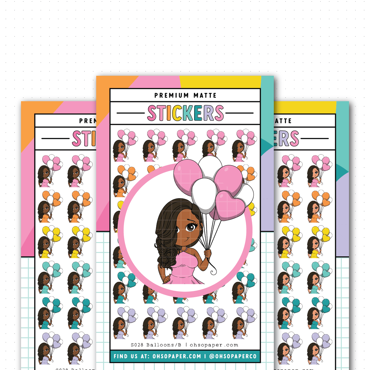 S028 - Mini Friend® Balloons Planner Stickers - ohsopaper