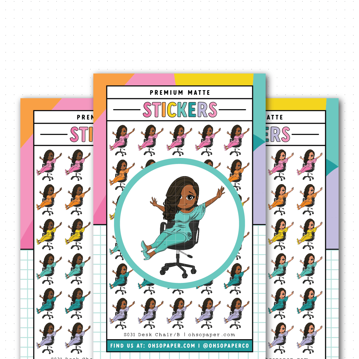 S031 - Mini Friend® Desk Chair Planner Stickers - ohsopaper