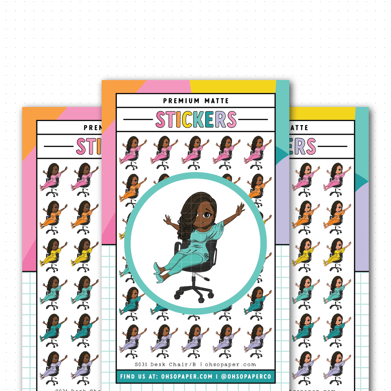 S031 - Mini Friend® Desk Chair Planner Stickers - ohsopaper