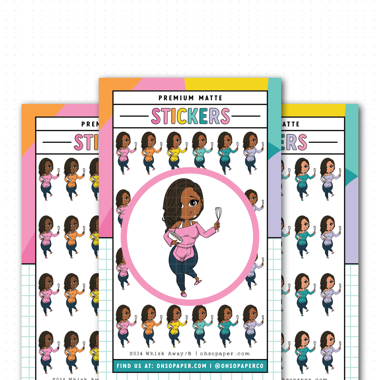 S034 - Mini Friend® Whisk Away Planner Stickers - ohsopaper