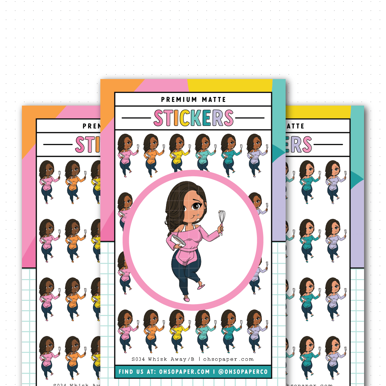 S034 - Mini Friend® Whisk Away Planner Stickers - ohsopaper