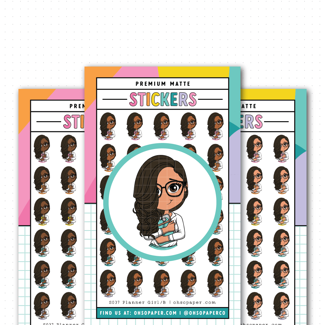 S037 - Mini Friend® Planner Girl Planner Stickers - ohsopaper