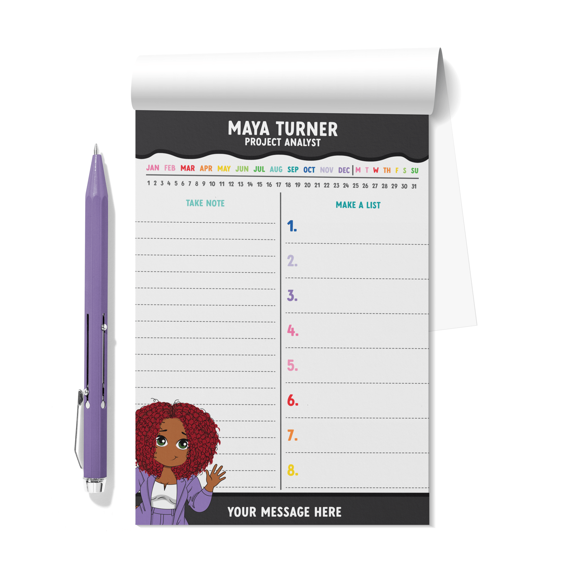 Split List Personalized Notepad - ohsopaper