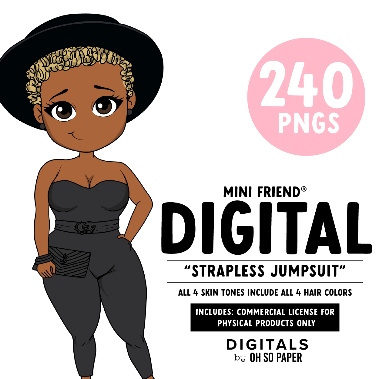 Strapless Jumpsuit - Mini Friend® Digital Stickers - ohsopaper