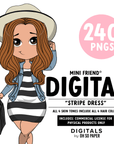 Stripe Dress - Mini Friend® Digital Stickers - ohsopaper