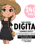 Summer Outfit - Mini Friend® Digital Stickers - ohsopaper