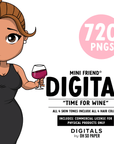 Time for Wine - Mini Friend® Digital Stickers - ohsopaper