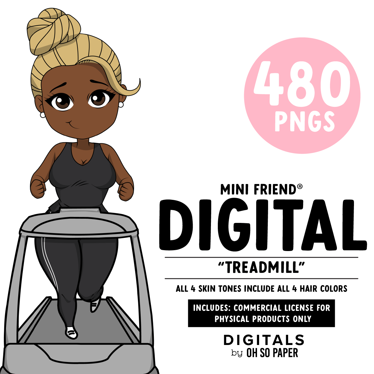 Treadmill - Mini Friend® Digital Stickers - ohsopaper