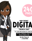 Trench Coat - Mini Friend® Digital Stickers - ohsopaper