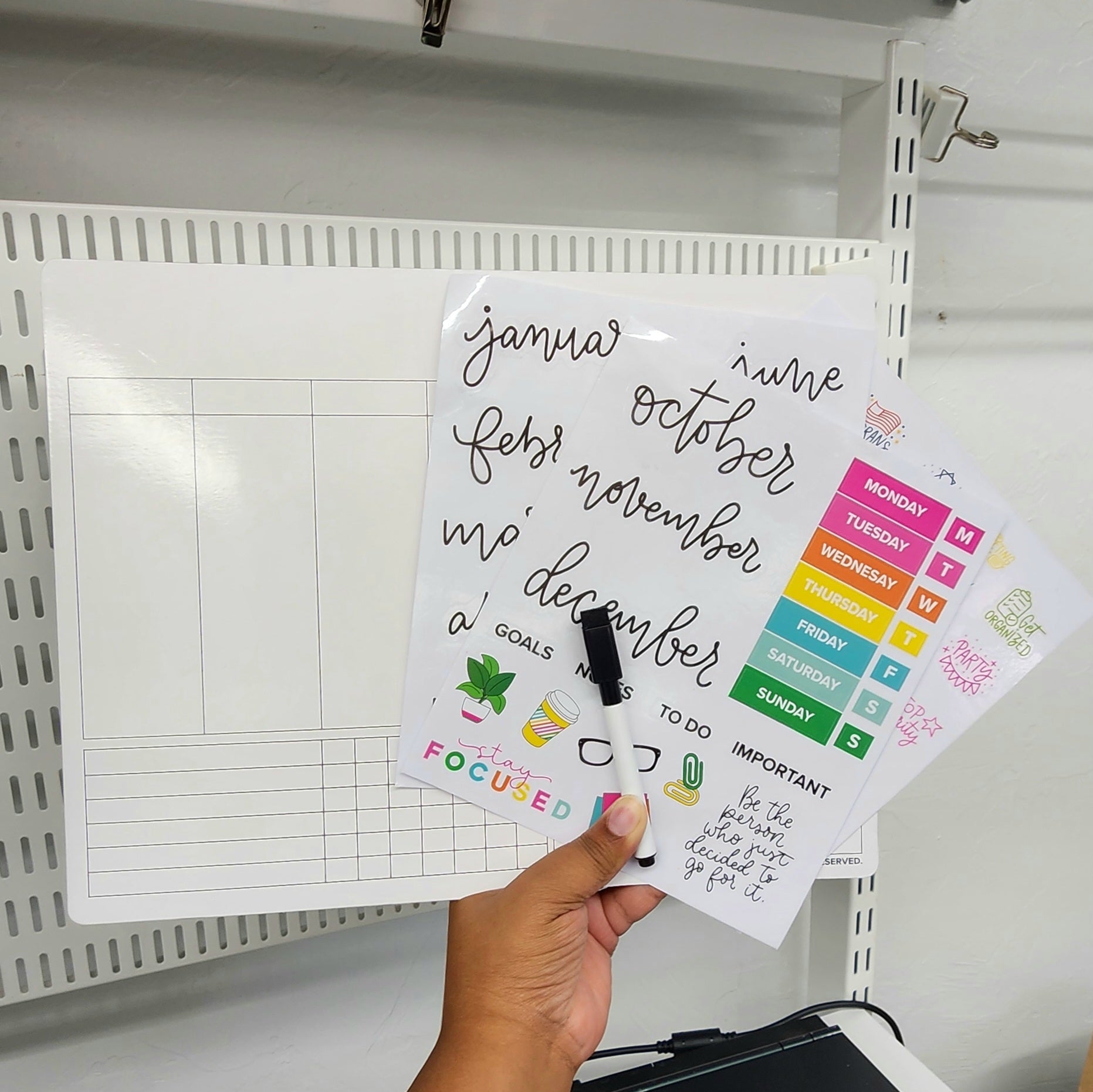 Weekly Dry Erase Magnetic Board Set - AS IS - ohsopaper