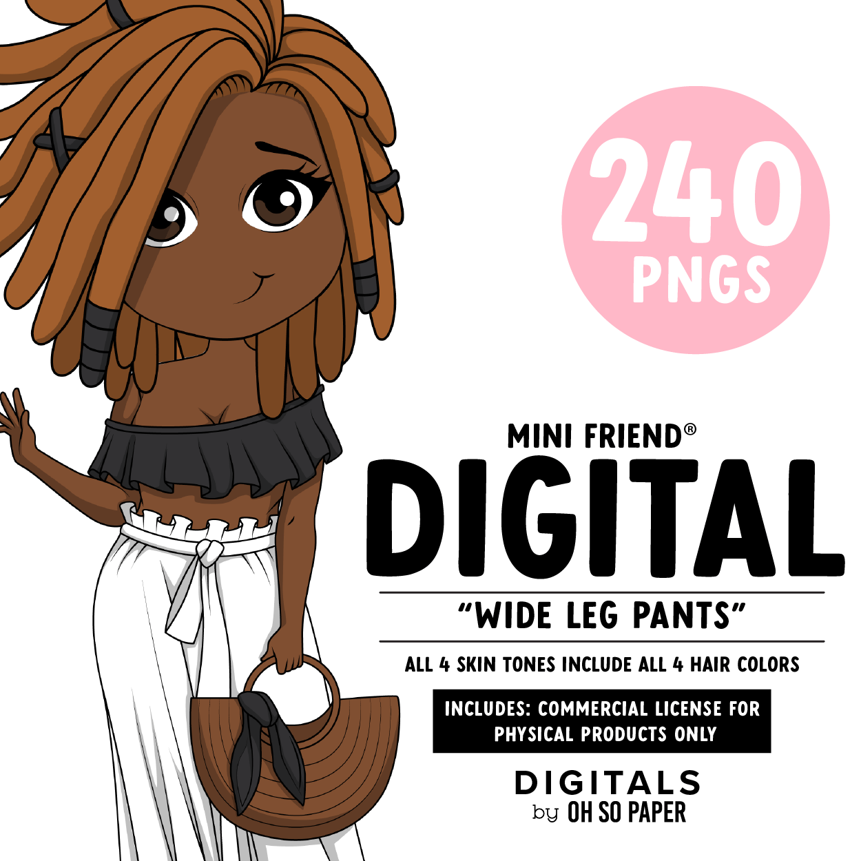 Wide Leg Pants - Mini Friend® Digital Stickers - ohsopaper