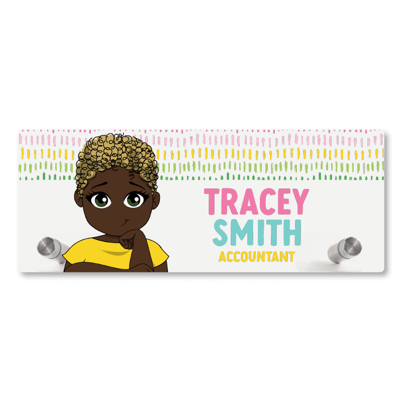 Abstract Stroke Personalized Desk Name Plate - Acrylic - ohsopaper