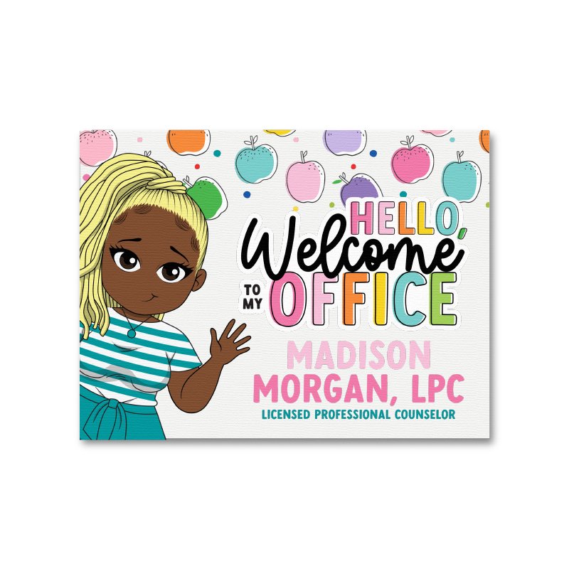 Apple Medley Personalized Canvas Welcome Sign - ohsopaper