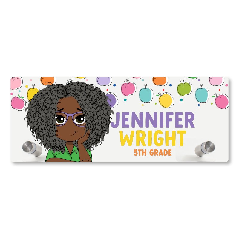 Apple Medley Personalized Desk Name Plate - Acrylic - ohsopaper