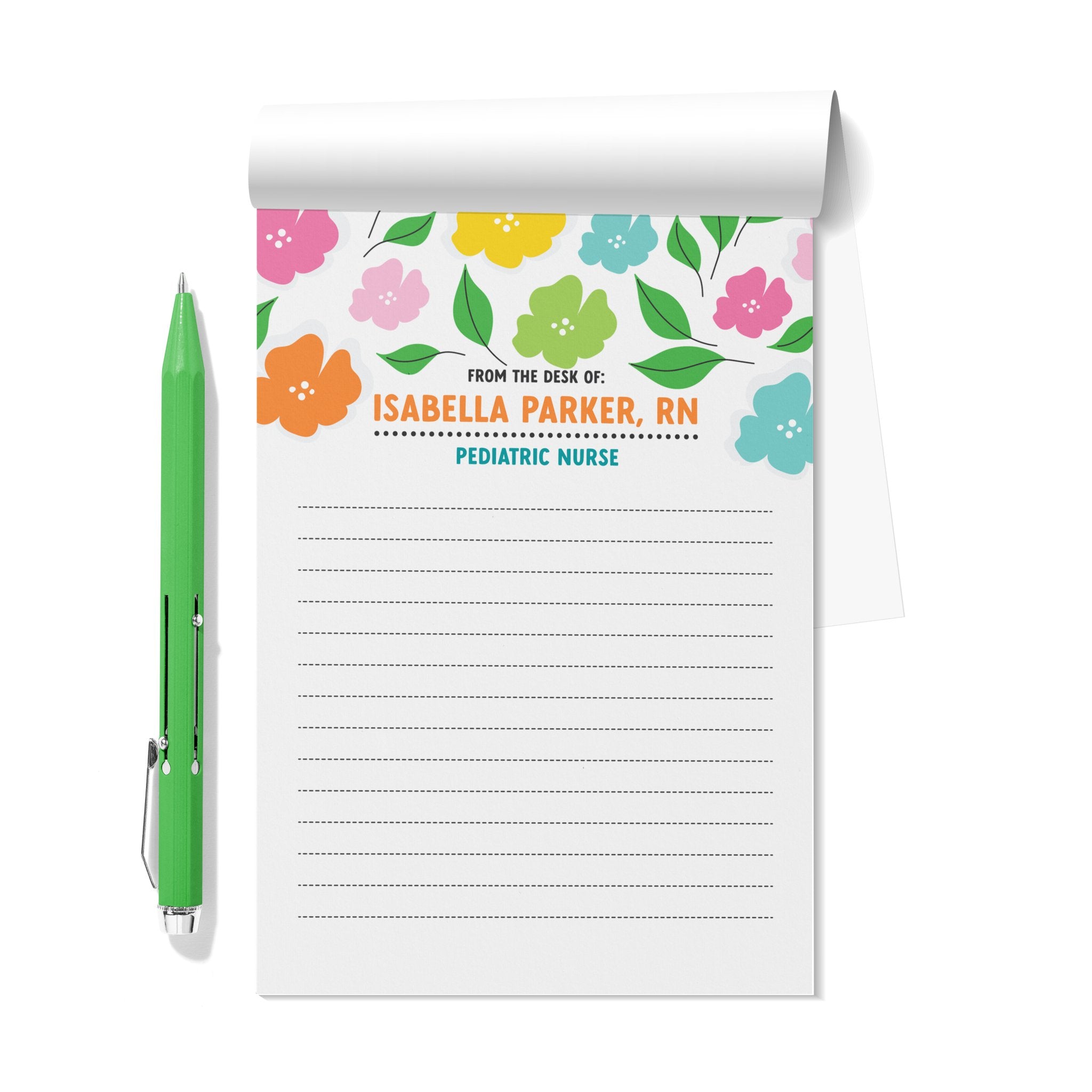 Big Blooms From the Desk Of Personalized Notepad Set of 2 - ohsopaper