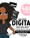 Bills Bills Bills - Mini Friend® Digital Stickers - ohsopaper