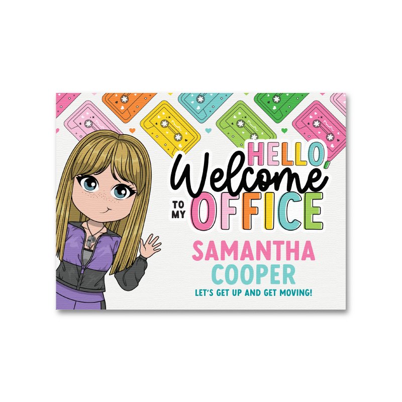 Cassette Tapes Personalized Canvas Welcome Sign - ohsopaper