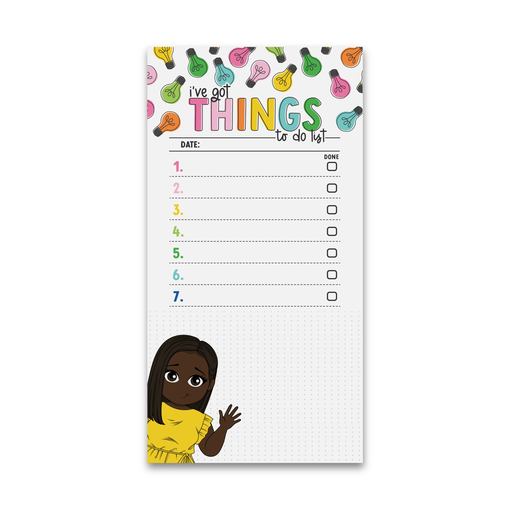 Colorful Bulbs Personalized List Pad Set of 2 - ohsopaper