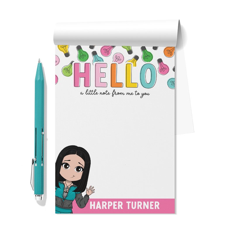 Colorful Bulbs Personalized Notepad Set of 2 - ohsopaper