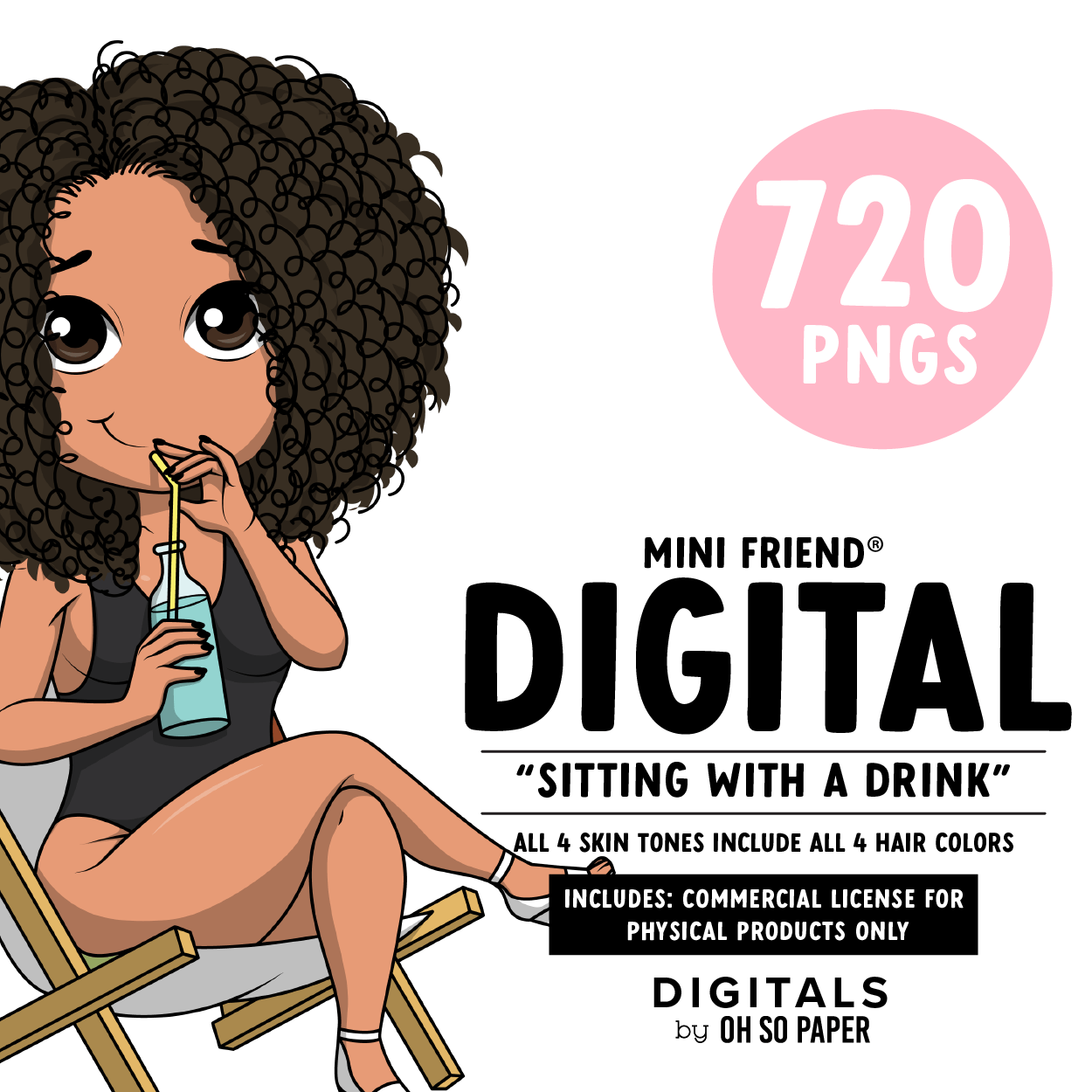 Drinks in Paradise - Mini Friend® Digital Stickers - ohsopaper