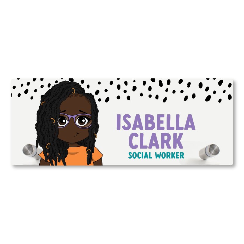 Irregular Dots Personalized Desk Name Plate - Acrylic - ohsopaper