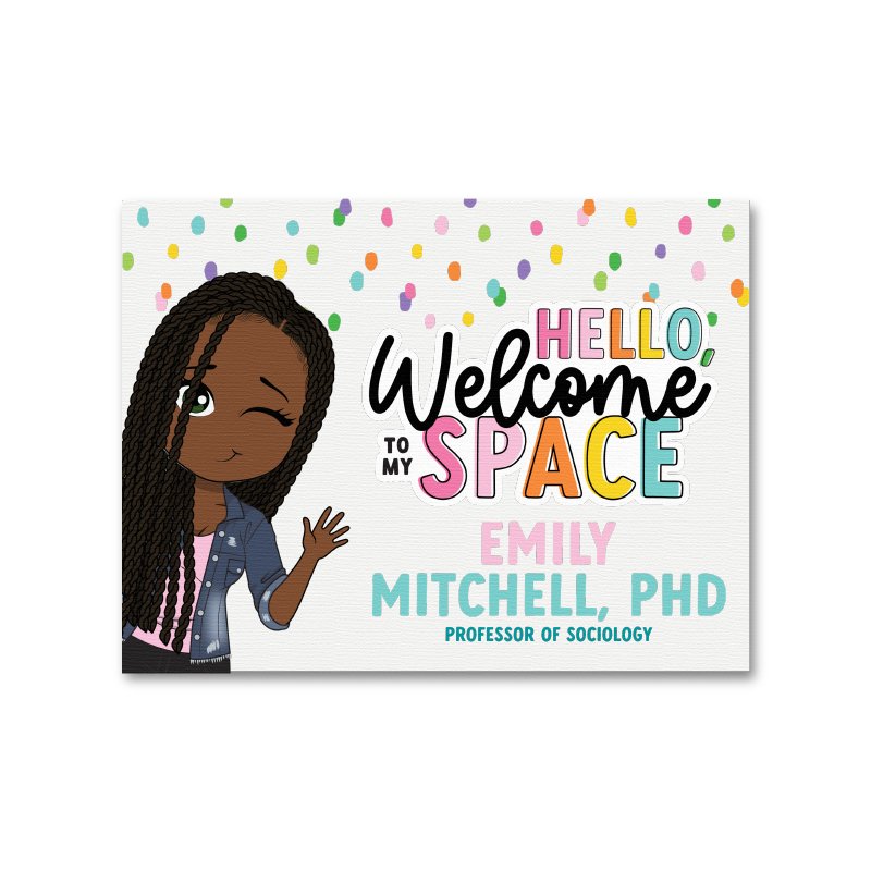 Lovely Dots Personalized Canvas Welcome Sign - ohsopaper
