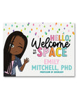 Lovely Dots Personalized Canvas Welcome Sign - ohsopaper