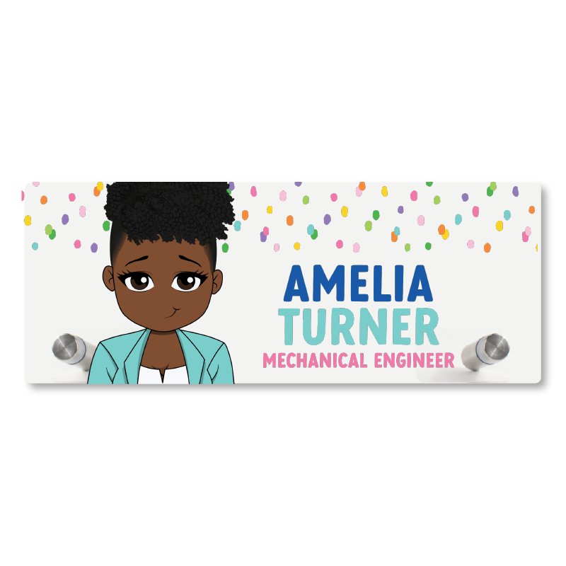 Lovely Dots Personalized Desk Name Plate - Acrylic - ohsopaper