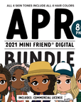Mini Friend® Digital April 2021 Character Clipart - PNG - ohsopaper