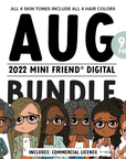 Mini Friend® Digital August 2022 Character Clipart - PNG - ohsopaper