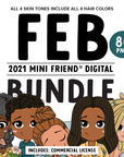Mini Friend® Digital February 2021 Character Clipart - PNG - ohsopaper