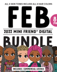 Mini Friend® Digital February 2022 Character Clipart - PNG - ohsopaper