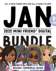 Mini Friend® Digital January 2022 Character Clipart - PNG - ohsopaper