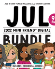 Mini Friend® Digital July 2022 Character Clipart - PNG - ohsopaper