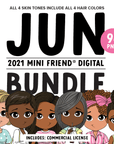Mini Friend® Digital June 2021 Character Clipart - PNG - ohsopaper