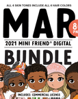Mini Friend® Digital March 2021 Character Clipart - PNG - ohsopaper