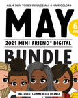 Mini Friend® Digital May 2021 Character Clipart - PNG - ohsopaper