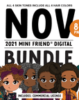 Mini Friend® Digital November 2021 Character Clipart - PNG - ohsopaper