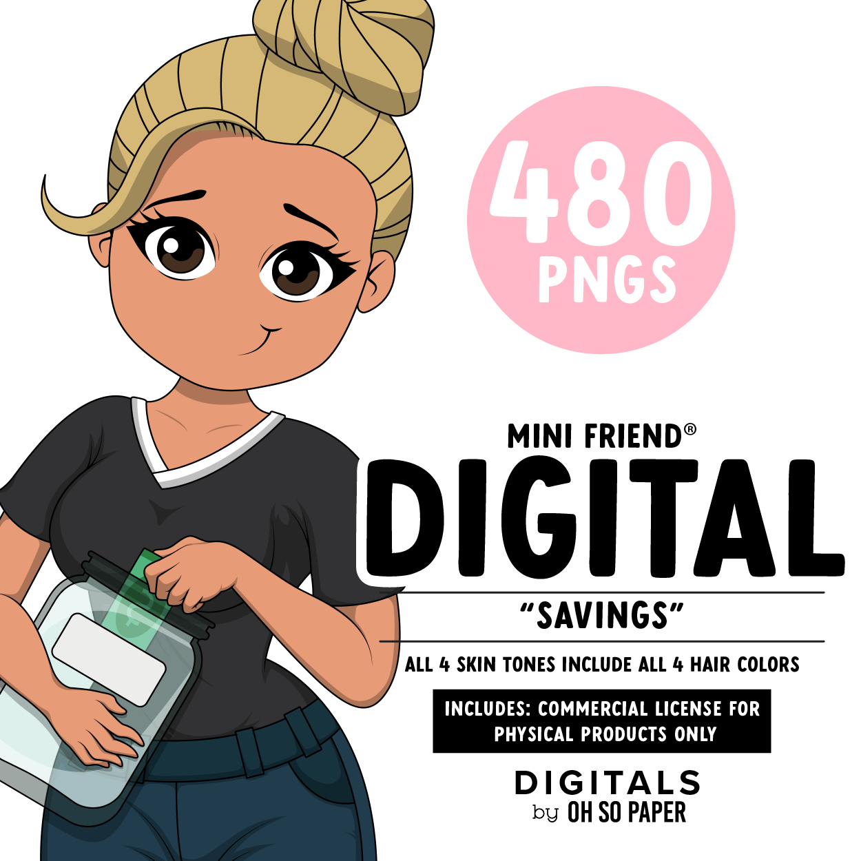Savings - Mini Friend® Digital Stickers - ohsopaper