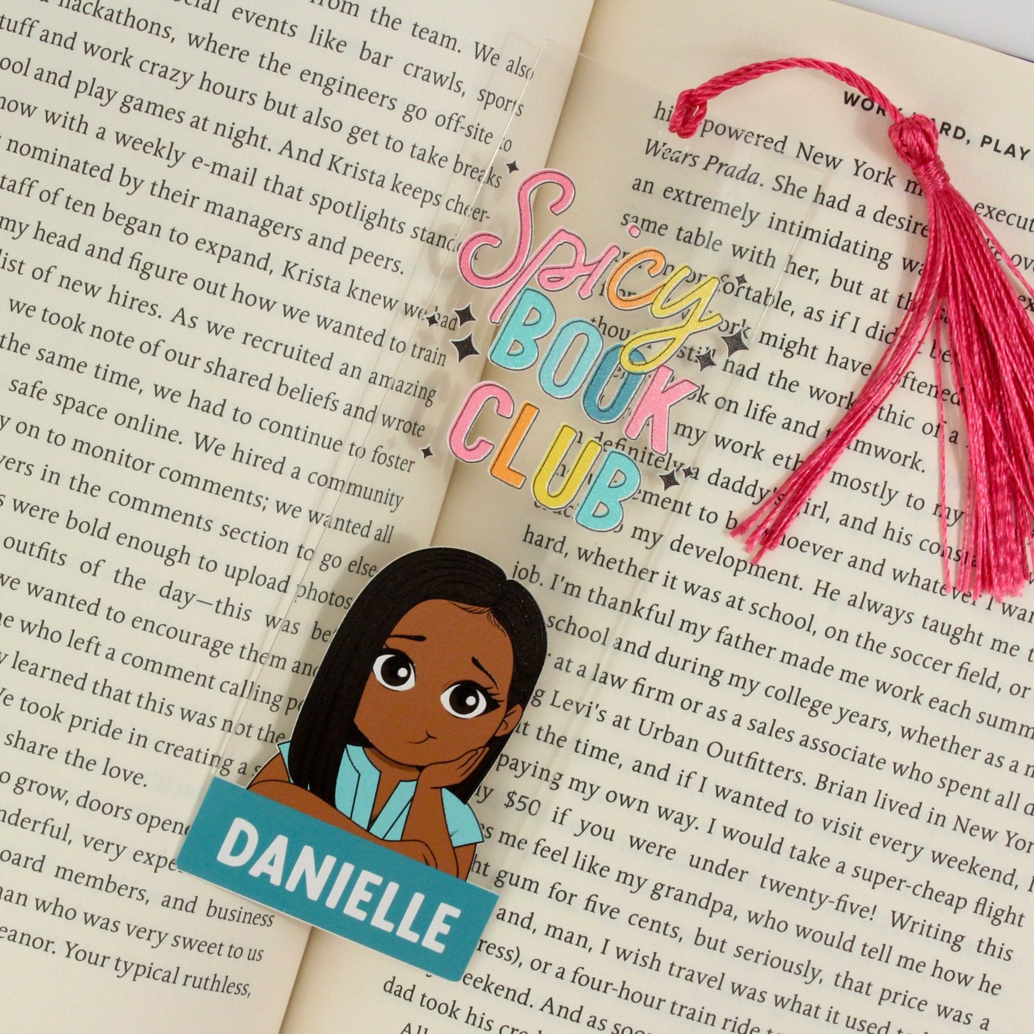 Spicy Book Club Personalized Acrylic Bookmark - ohsopaper