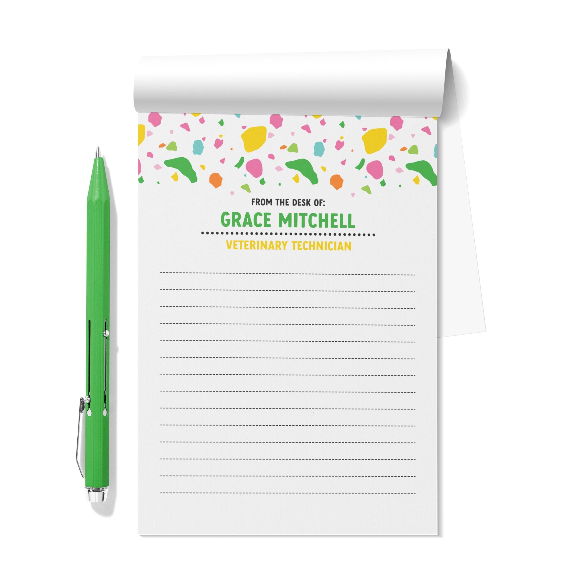 Terrazzo From the Desk Of Personalized Notepad Set of 2 - ohsopaper
