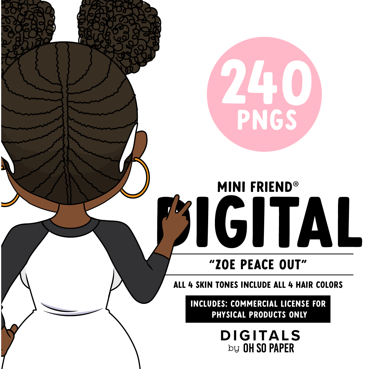 Zoe Peace - Mini Friend® Digital Stickers - ohsopaper